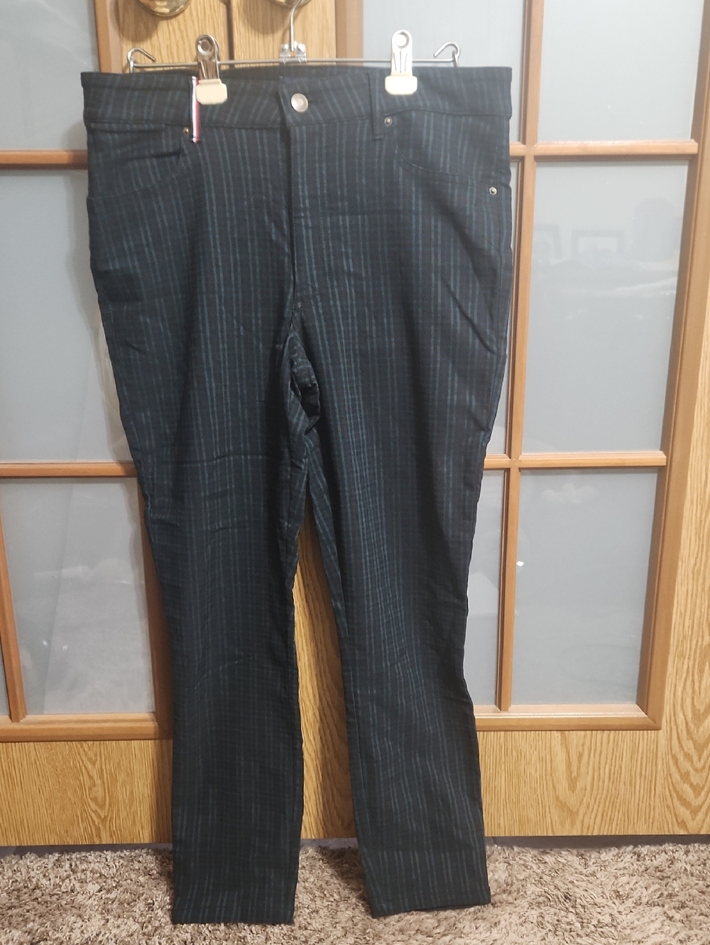 Tommy Hilfiger Womens Size 12 Tartan Black, Green, Blue, Straight Leg Pants